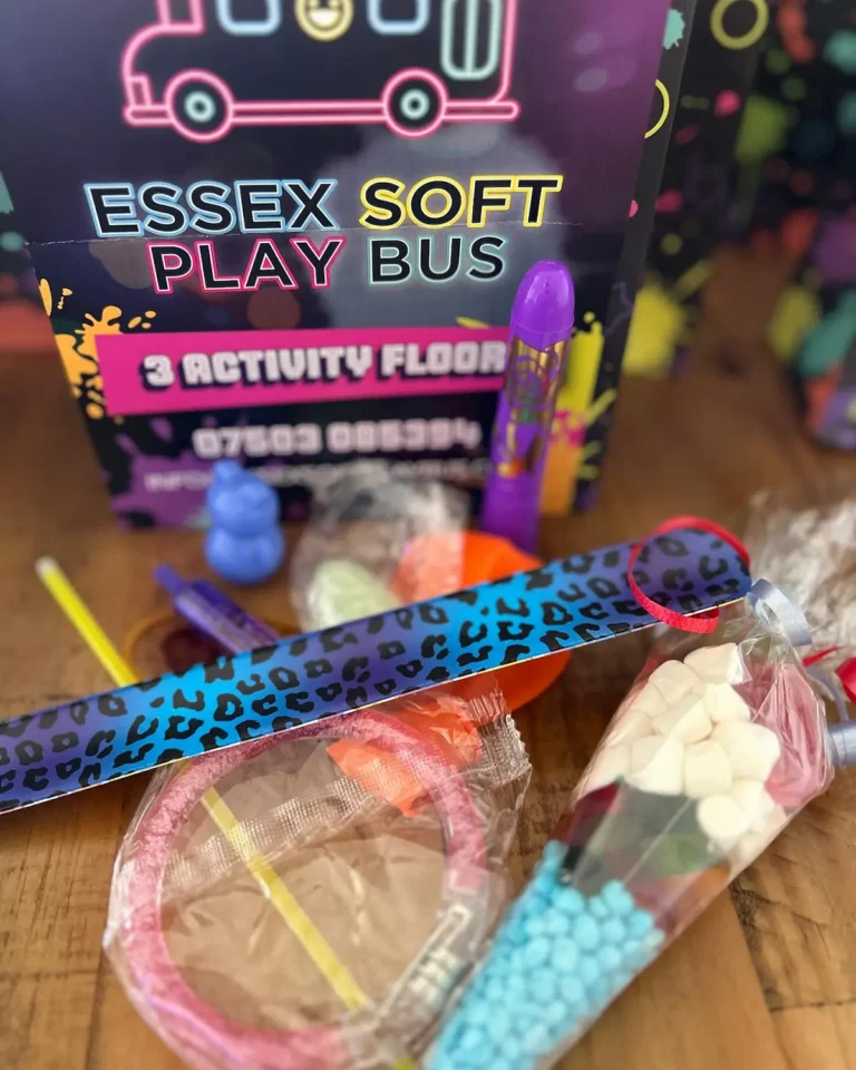 children's party bags for Essex soft play bus birthday parties