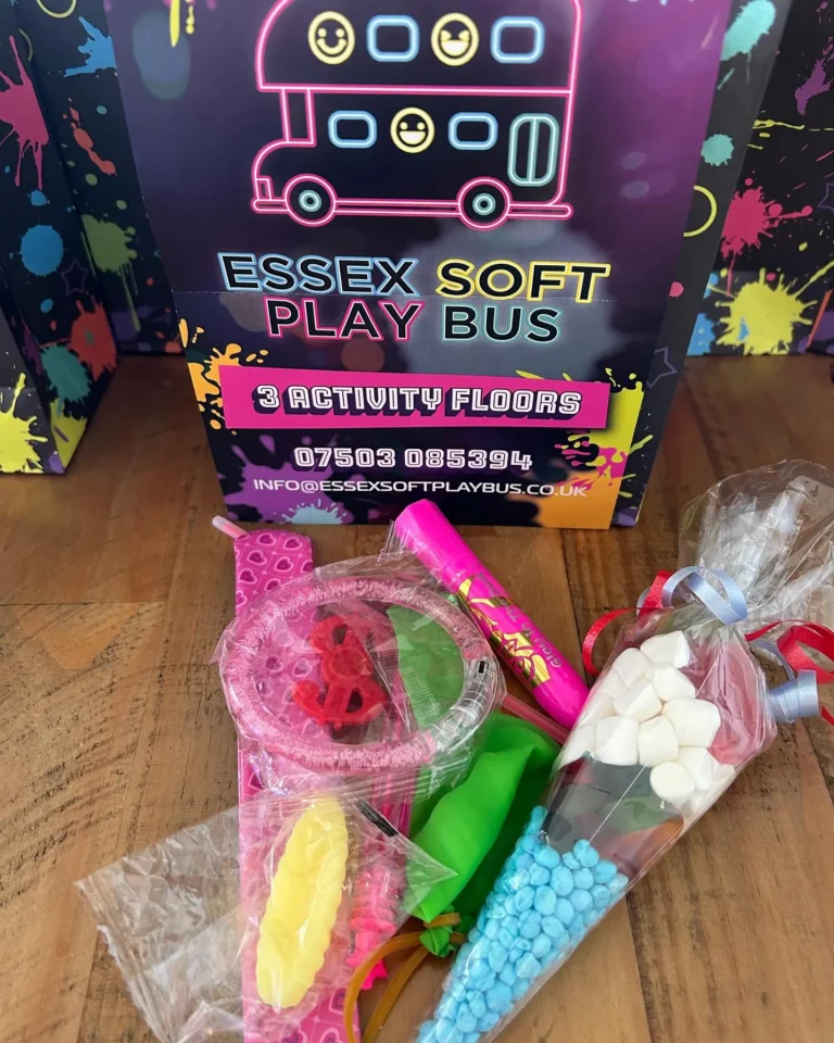 Party bags available as a fun extra for Essex Soft Play Bus parties